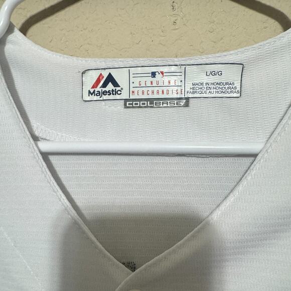 Majestic Red Sox Jersey Ted Williams #9 MLB Cool Base L White Lt Blue Throwback - Picture 5 of 7